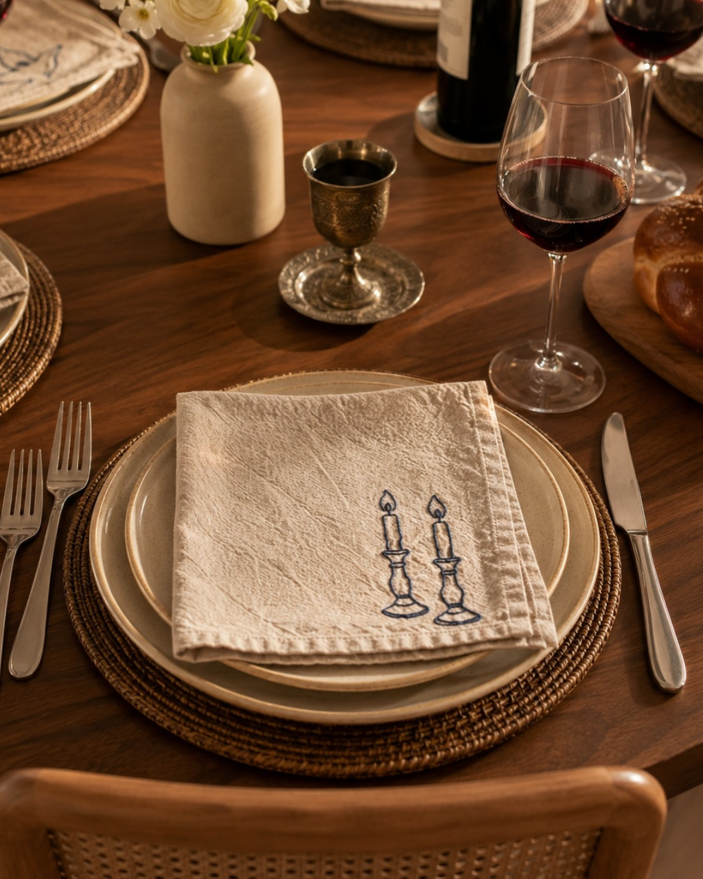 Shabbat Napkins (Set of 4)