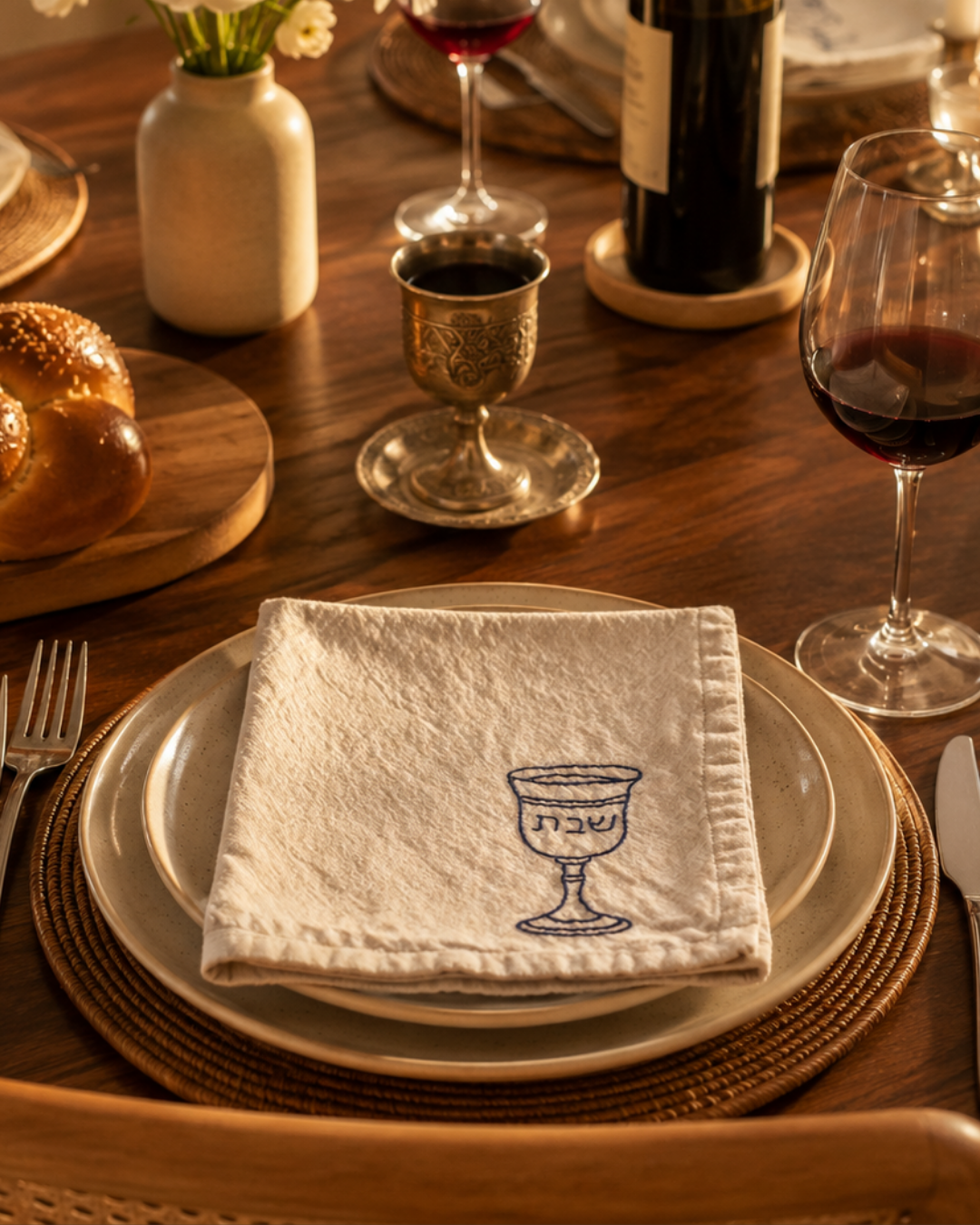 Shabbat Napkins (Set of 4)